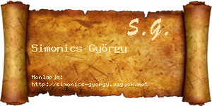 Simonics György névjegykártya