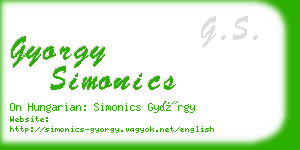 gyorgy simonics business card